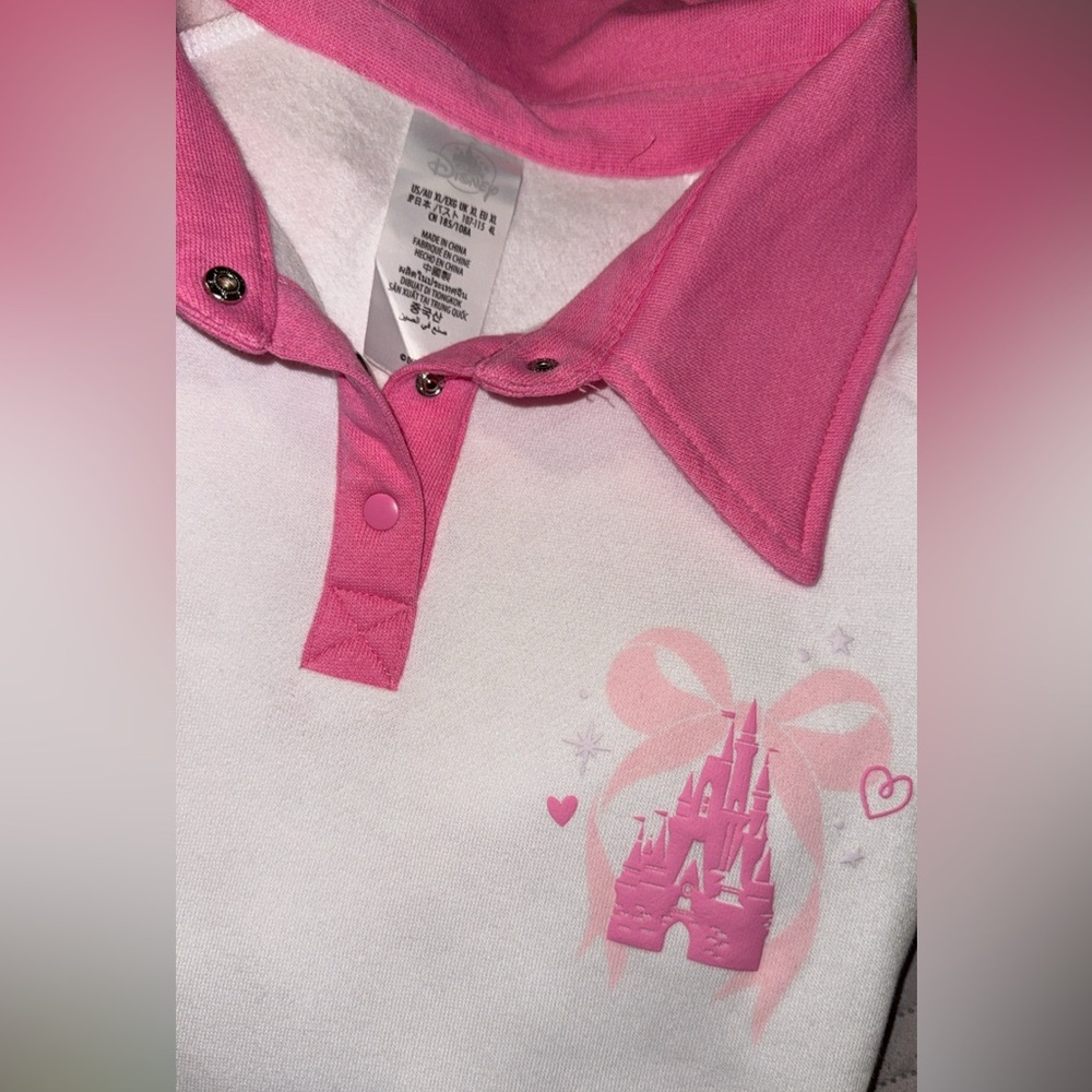 Disney Pink & White Polo sweatshirt